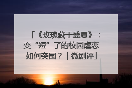 《玫瑰藏于盛夏》：变“短”了的校园虐恋如何突围？｜微剧评