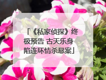 《私家侦探》终极预告 古天乐身陷连环情杀悬案