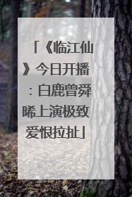 《临江仙》今日开播：白鹿曾舜晞上演极致爱恨拉扯
