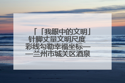 「我眼中的文明」针脚丈量文明尺度 彩线勾勒幸福坐标——兰州市城关区酒泉路街道办事处