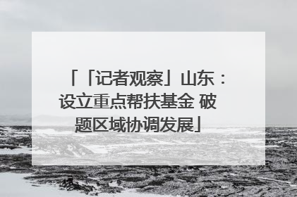 「记者观察」山东：设立重点帮扶基金 破题区域协调发展