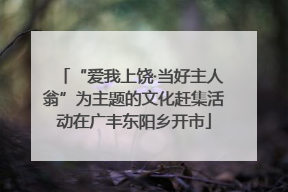 “爱我上饶·当好主人翁”为主题的文化赶集活动在广丰东阳乡开市