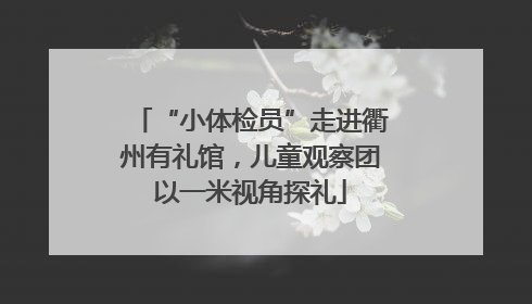 “小体检员”走进衢州有礼馆，儿童观察团以一米视角探礼