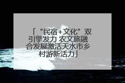 “民宿+文化”双引擎发力 农文旅融合发展激活天水市乡村游新活力