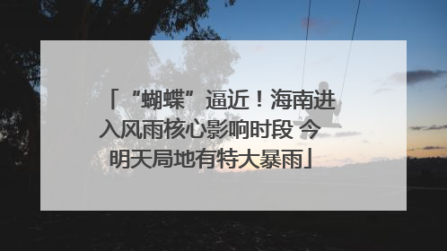 “蝴蝶”逼近！海南进入风雨核心影响时段 今明天局地有特大暴雨