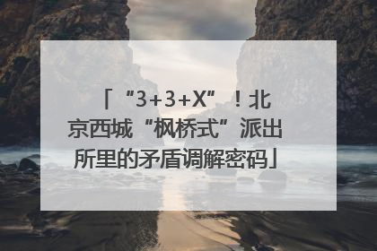“3+3+X”！北京西城“枫桥式”派出所里的矛盾调解密码