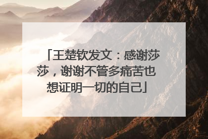 王楚钦发文：感谢莎莎，谢谢不管多痛苦也想证明一切的自己