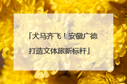 犬马齐飞！安徽广德打造文体旅新标杆