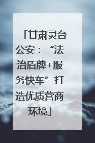 甘肃灵台公安：“法治盾牌+服务快车”打造优质营商环境