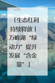 生态红利持续释放丨万峰湖“绿动力”提升发展“含金量”