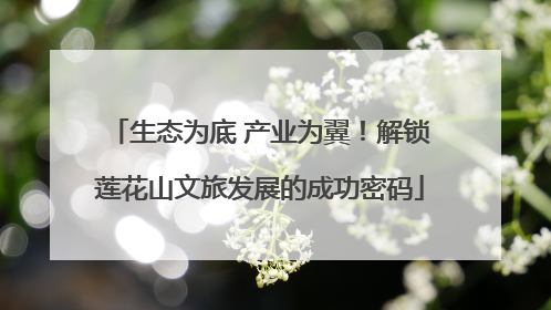 生态为底 产业为翼！解锁莲花山文旅发展的成功密码