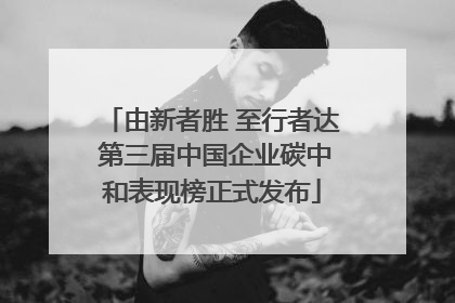 由新者胜 至行者达 第三届中国企业碳中和表现榜正式发布