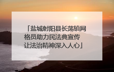 盐城射阳县长荡镇网格员助力民法典宣传 让法治精神深入人心