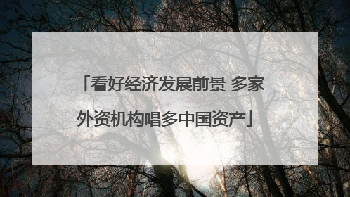 看好经济发展前景 多家外资机构唱多中国资产