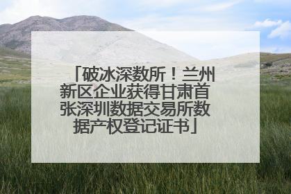 破冰深数所！兰州新区企业获得甘肃首张深圳数据交易所数据产权登记证书