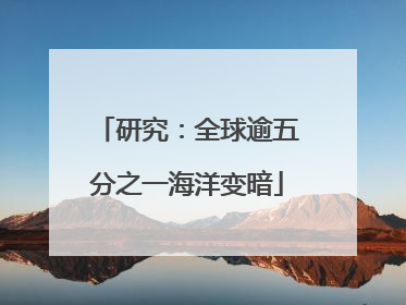 研究：全球逾五分之一海洋变暗