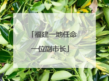 福建一地任命一位副市长