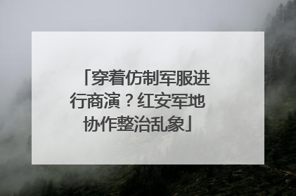 穿着仿制军服进行商演？红安军地协作整治乱象