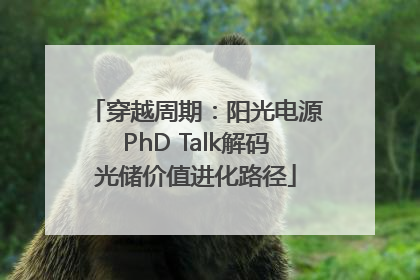 穿越周期：阳光电源PhD Talk解码光储价值进化路径