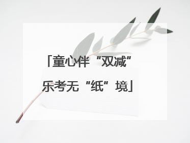 童心伴“双减” 乐考无“纸”境