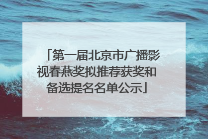 第一届北京市广播影视春燕奖拟推荐获奖和备选提名名单公示