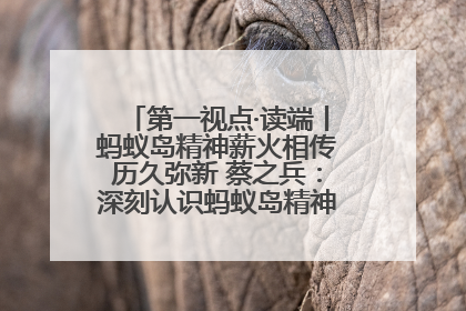 第一视点·读端丨蚂蚁岛精神薪火相传历久弥新 蔡之兵：深刻认识蚂蚁岛精神的“精气神”