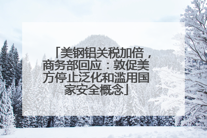 美钢铝关税加倍，商务部回应：敦促美方停止泛化和滥用国家安全概念