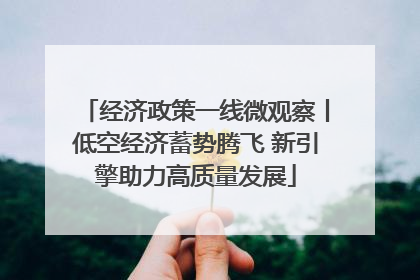 经济政策一线微观察丨低空经济蓄势腾飞 新引擎助力高质量发展