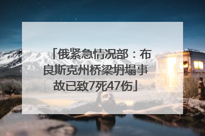 俄紧急情况部：布良斯克州桥梁坍塌事故已致7死47伤