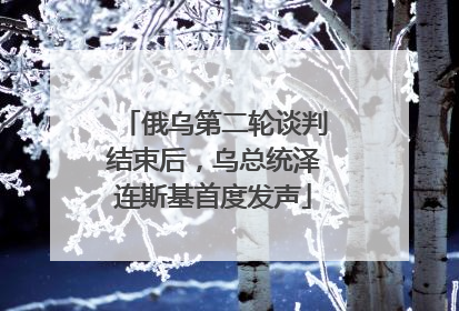 俄乌第二轮谈判结束后，乌总统泽连斯基首度发声