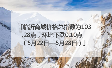 临沂商城价格总指数为103.28点，环比下跌0.10点（5月22日—5月28日）