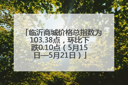 临沂商城价格总指数为103.38点，环比下跌0.10点（5月15日—5月21日）