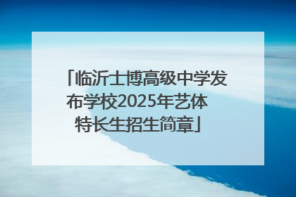临沂士博高级中学发布学校2025年艺体特长生招生简章