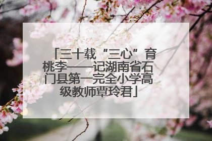 三十载“三心”育桃李——记湖南省石门县第一完全小学高级教师覃玲君