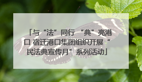 与“法”同行 “典”亮港口 宿迁港口集团组织开展“民法典宣传月”系列活动