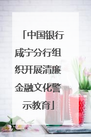 中国银行咸宁分行组织开展清廉金融文化警示教育