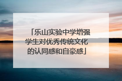 乐山实验中学增强学生对优秀传统文化的认同感和自豪感