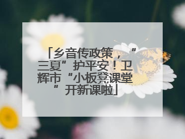 乡音传政策，“三夏”护平安！卫辉市“小板凳课堂”开新课啦