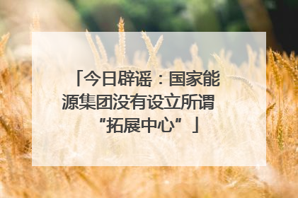今日辟谣：国家能源集团没有设立所谓“拓展中心”