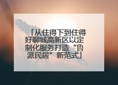从住得下到住得好聊城高新区以定制化服务打造“鲁派民居”新范式