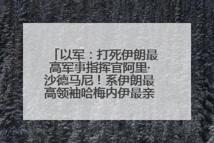 以军：打死伊朗最高军事指挥官阿里·沙德马尼！系伊朗最高领袖哈梅内伊最亲密的人之一