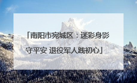南阳市宛城区：迷彩身影守平安 退役军人践初心