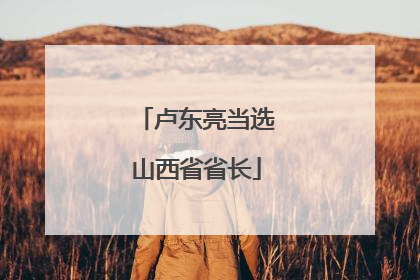 卢东亮当选山西省省长