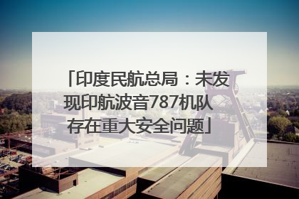 印度民航总局：未发现印航波音787机队存在重大安全问题