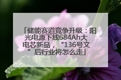 储能赛道竞争升级：阳光电源下线684Ah大电芯新品，“136号文”后行业将怎么走