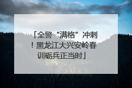 全警“满格”冲刺！黑龙江大兴安岭春训砺兵正当时