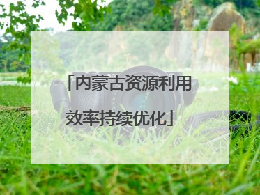 内蒙古资源利用效率持续优化