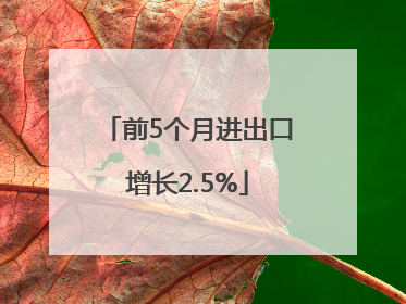前5个月进出口增长2.5%