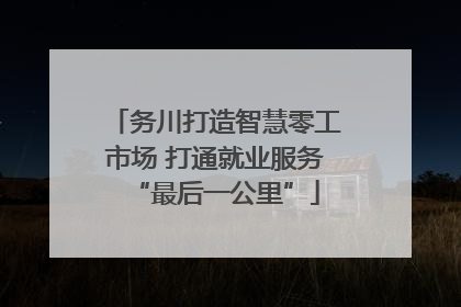 务川打造智慧零工市场 打通就业服务“最后一公里”