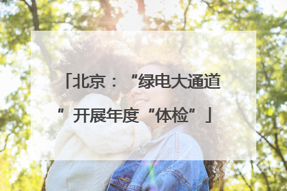 北京：“绿电大通道”开展年度“体检”